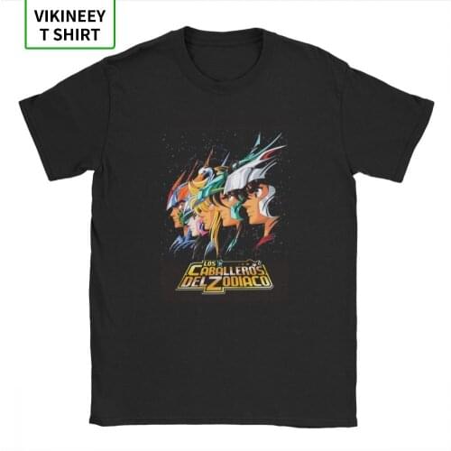 Los Caballeros Del Zodiaco T-Shirt for Men Knights of the Zodiac T Shirt Saint Seiya 90s Anime Tee 3XL Tops Guys Swag Streetwear