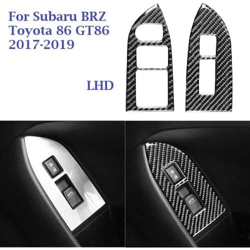Fit For Subaru BRZ Toyota 86 GT86 17-19 Carbon Fiber Sticker Mirror Control Button Door Window Lift Switch Panel Cover