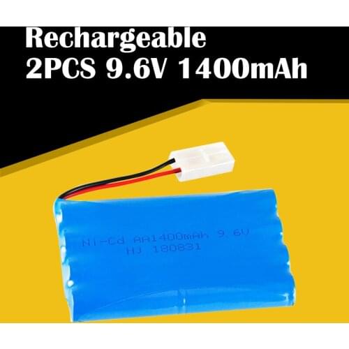 Nicd 9.6V Volt Battery 2pcs 9.6V 1400mAh Ni-Cd AA Battery Pack Rechargeable For Remote Control Electric Car Toys KET-2P Plug