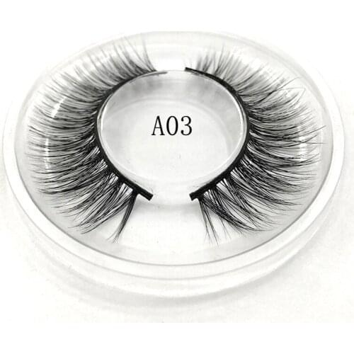 New A03 Round box Upper 3d Mink Lashes Soft Cross Messy Makeup False Eyelashes Fashion Banquet Natural Long Mink Fake Eyelashes