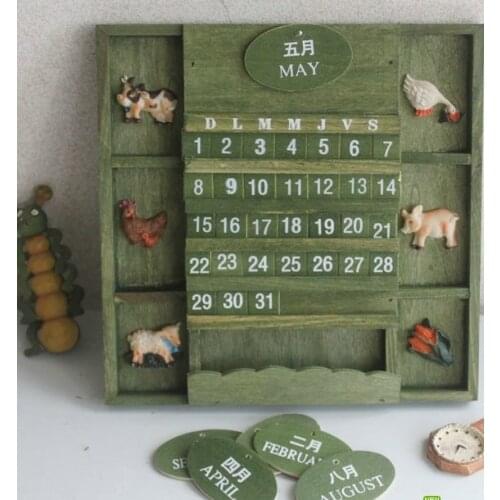 New Arrival DIY Perpetual Wooden Calendar Creative Vintage Wooden Calendar Large Wall Calendars Home Office Stationery