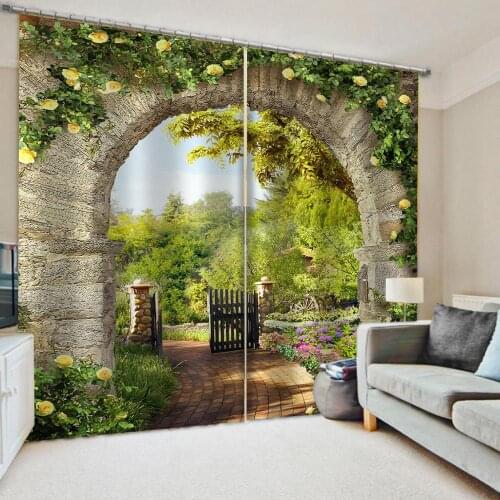 Luxury Blackout 3D Window Curtains For Living Room Bedroom Nature scenery arcn forest curtains landscape curtain