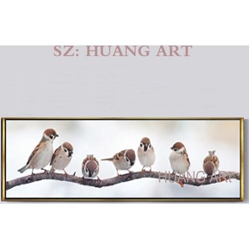 Hand-painted painting animals more birds gathering image oil paintings decorated hall hotel sofa large mural