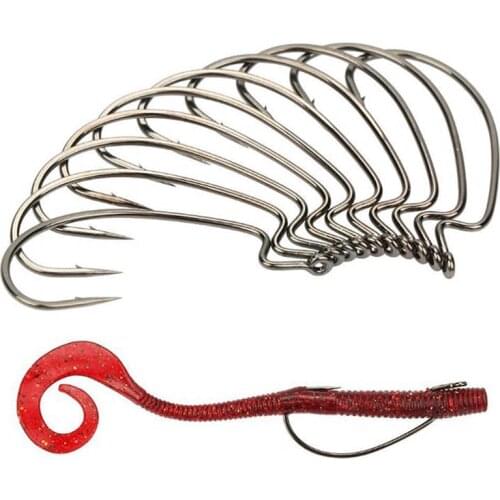 Japan Fishing Hooks 10pcs/lot Octopus Worm hook High Carbon Steel Fishing Crank Pescal Wide Super Lock Fishhook Offset ilure red