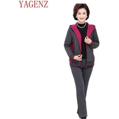 Tracksuit for Women New Cotton 2 Piece set Hooded Autumn / Winter Large size Women Hooded Casual Thicken Sporting suit set 1360
