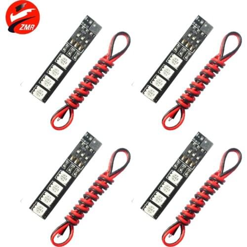 4pcs RGB 5050 LED Light Board 5V 12V 16V 3S 4S 7 Colors Switch for RC drone kit hobby FPV racing quad Quadcopter Multicopter uav