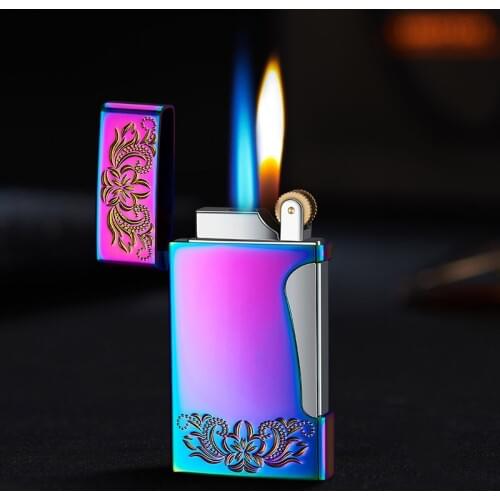 Jet Turbo Lighter Metal Gas Lighter Butane Two Flames Cigarettes Lighters Metal Lighters Smoking Accessories