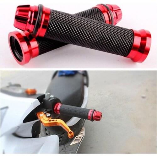 Universal 1 Pair 22mm Aluminum Motorcycle Handlebar Grips Rubber Gel Motorbike Handle Grips Handgrips for Honda Yamaha Suzuki