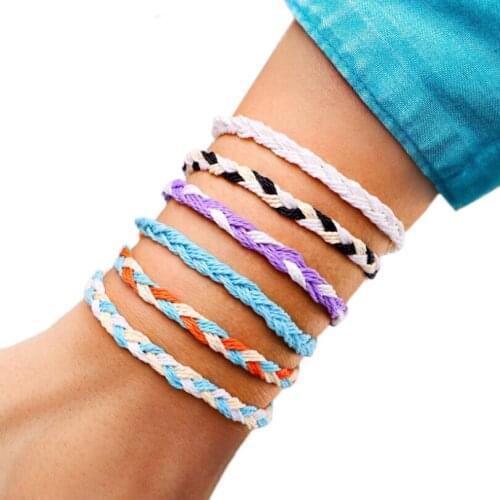 1pc Handmade Wax String Friendship Bracelets For Women Girl Men Braided Rope Cord String Bracelet Beach Jewelry