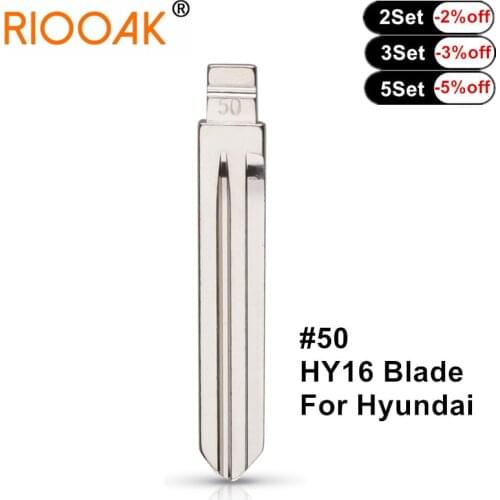 RIOOAK 10pcs/lot #50 lishi HY16 Metal Blank Uncut Flip KD VVDI Remote Key Blade for Hyundai ACCENT ELANTRA Kia Replacement Parts