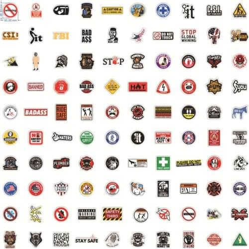 100PCS Toolbox hard hat Stickers Skateboard Guitar Suitcase Freezer Motorcycle Graffiti DIY Joke Decal Sticker