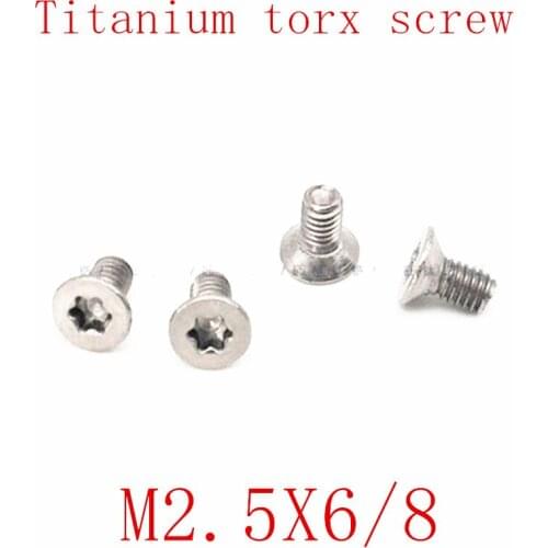 20pcs Titanium screw M2.5x6/8 titanium torx countersunk head screw