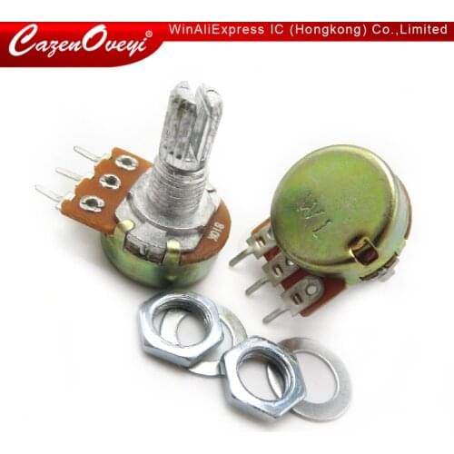 5pcs/lot WH148 15mm Shaft Amplifier Dual Stereo Potentiometer B1K B2K B5K B10K B20K B50K B100K B500K 3Pin 1K 2K 5K 10K 50K 100K
