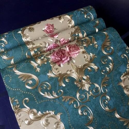 American Rustic Flower 3D PVC Floral Wallpaper TV Sofa Background 3D Relief Embossed Wallpaper Retro Living Room Bedroom Decor