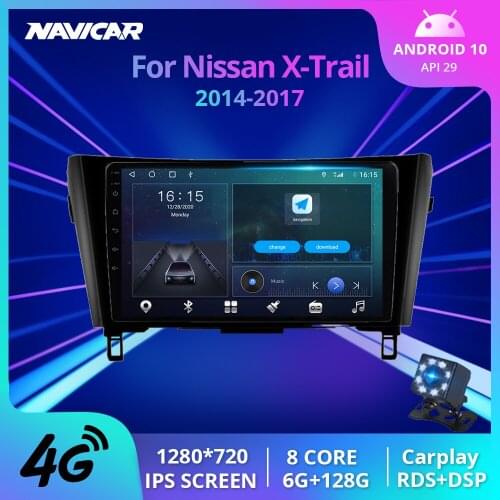 NAVICAR 2Din Android10.0 Car Radio For Nissan X-Trail X Trail 2 T32 Qashqai Rogue 2014-2017 GPS Navigation Stereo Receiver IGO