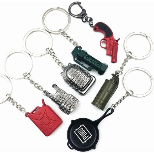 Game PUBG Keychain Cosplay Props Key Chain llaveros Backpack Playerunknown Battlefield Mini Alloy Cosplay Props For Fans
