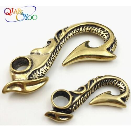 Retro S hook Solid Brass KeyChain Key Ring Belt U Hook Wallet Chain Fish Hook buckle belt fittings Handmade DIY 2mix wholesale