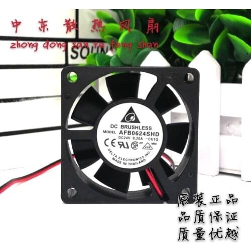 Delta Electronics AFB0624SHD CU1Q DC 24V 0.20A 60x60x20mm 2-Wire Server Cooling Fan