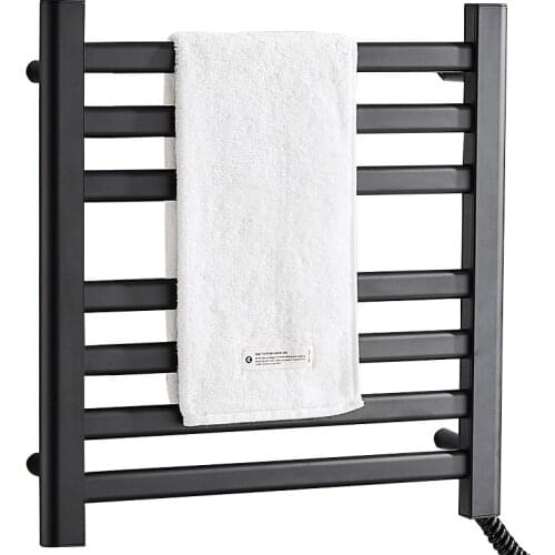 Electric heating towel rack intelligent drying constant temperature heating household bathroom black toilet rack towel bar