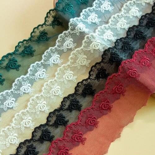 Rayon Rose Flower Lace Accessories Garment Skirt Decorative Mesh Width 5cm RS3116