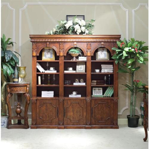Bookcase antique bookcase living room study room solid wood shelf Антикварный книжный шкаф Гостиная Кабинет GH38