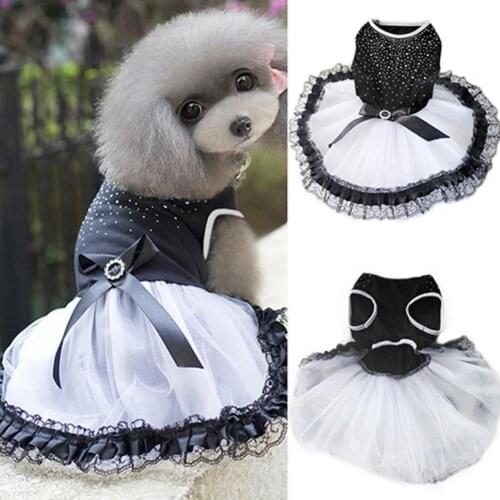 Summer Dog Dress Dress Pet Dog Clothes For Small Dog Party Wedding Bowknot Dog Dress Puppy Costume Spring Pet Clothes