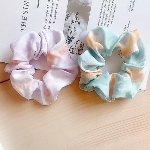 Sweet Tie-dyed Hair Bands Ponytail Holder For Women Girls Large Intestine Hair Ties Scrunchie Hairband Headwear Hair Accessories
