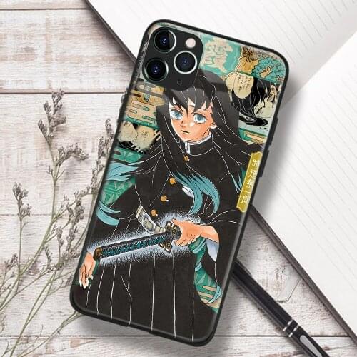 Muichiro Tokito Kimetsu No Yaiba Anime Soft TPU Glass Phone Case for IPhone SE 6s 7 8 Plus X Xr Xs 11 12 Mini Pro Max Samsung