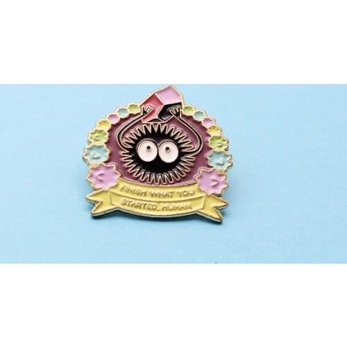 Cartoon Cute Sweet Color Flower Doll Brooch Fun Letter Black Ball Enamel Pins Custom Alloy Badge Clothes Bag Accessories Jewelry
