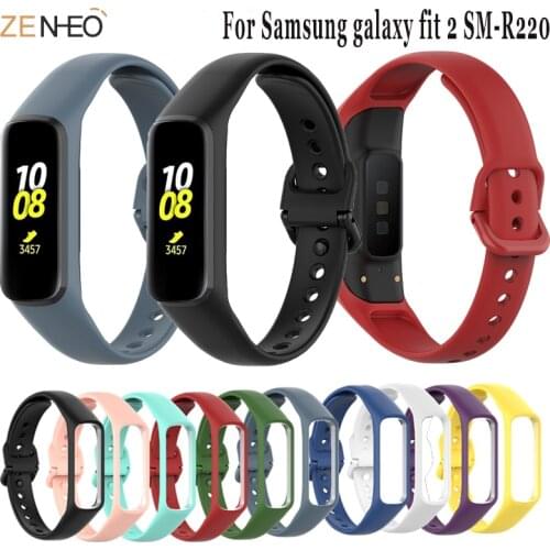 Soft Silicone Strap for Samsung Galaxy Fit 2 SM-R220 Wristband Replacement Bracelet for Galaxy Fit2 R220 Watch Band Accessory