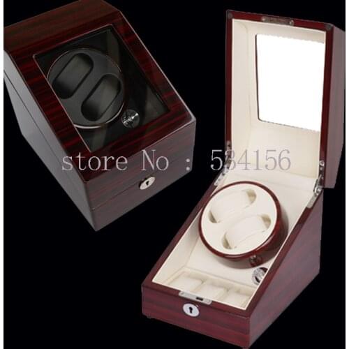 6 color new luxury rotary automatic rotating wooden watch winder display box high gloss piano paint watch winder box