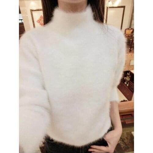 New Turtleneck Mink Cashmere Sweater Customize Mink Cashmere Pullovers Sweater Free Shipping S1193