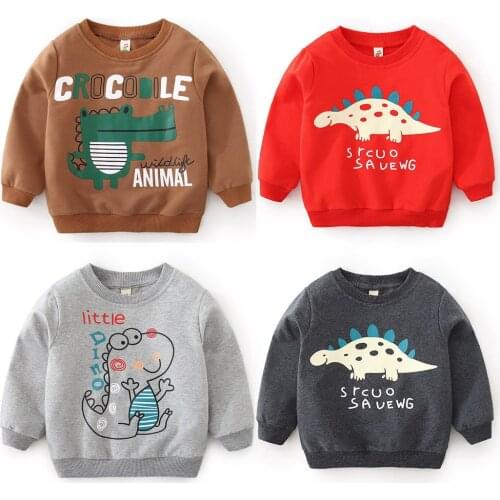 Autumn kids Cotton hoodies sweatshirt boys girl print dinosaur Monster Casual tops spring toddler clothes Childrens clothing