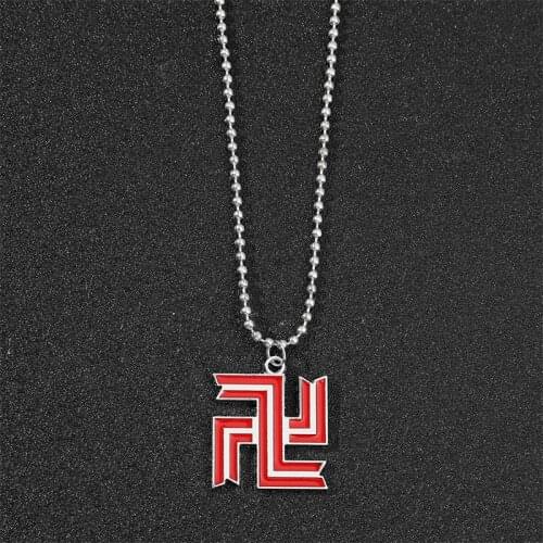 Anime Tokyo Revengers Swastika Brooch & Necklace Fashion Metal Hard Enamel Brooch Lapel Backpack T-shirt Jewelry Accessories
