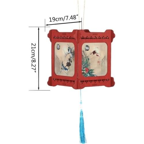 M68E Portable Hanging Lantern with LED Light Lamp for Chinese New Year Spring Festival Mid-Autumn Home Decoration