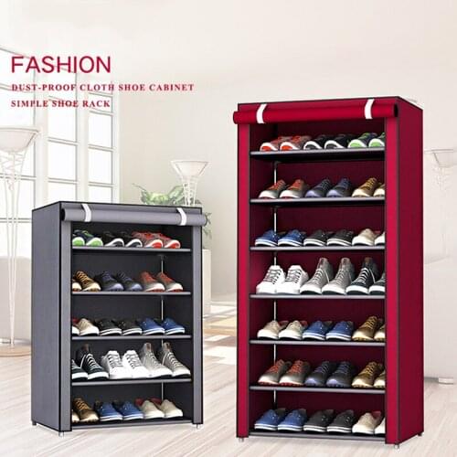 Dustproof Nonwoven Fabric Hallway Entryway Shoe Shelves Space-Saving Shoe Rack Organizer Home Furniture Assembly Cabinets