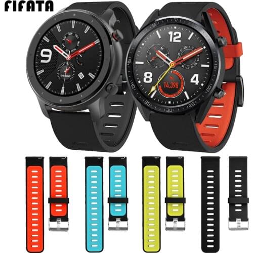 FIFATA 22MM Silicone Watch Strap For Huami Amazfit GTR 47MM Smart Watch Band For Huawei Watch GT/GT 2 Replacement Watch Strap