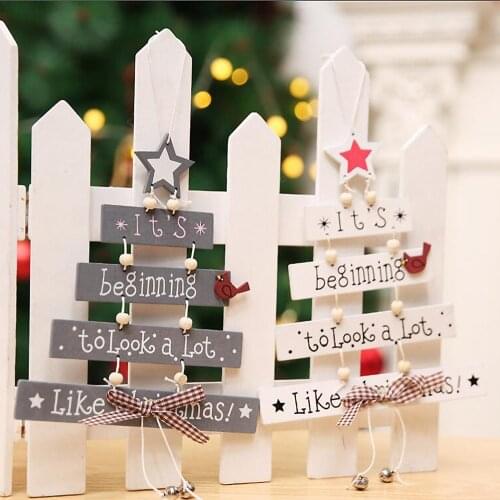 Christmas Wooden Pendant Hanging Door Decorations Xmas Tree Home Ornaments 2020 New Year Decor Merry Christmas 3