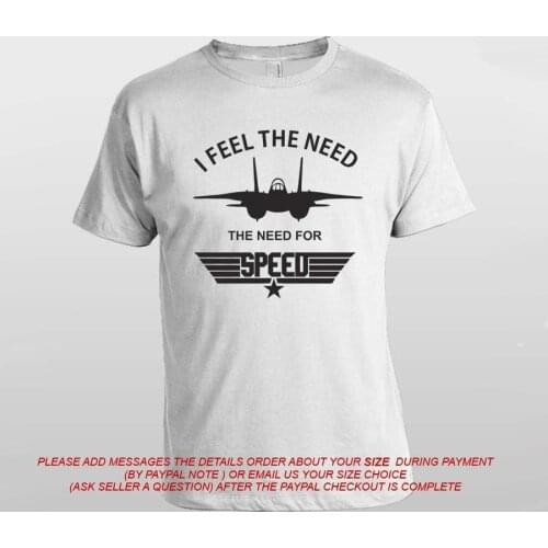 Top Gun Pilot Jet F16 Fighter I Feel The Need for Speed Tom Crew MenT Shirt