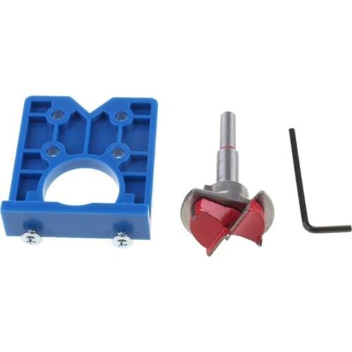 35mm Hinge Hole Drilling Guide Locator Boring Jig Concealed Drill Bit Furniture 50JC