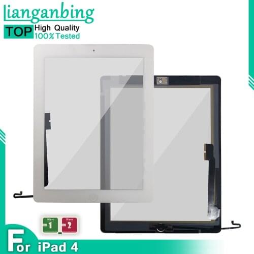 For iPad 4 4th Gen A1458 A1459 A1460 9.7" Outer Touch Screen Digitizer Front Glass Panel Replacement + Key Button