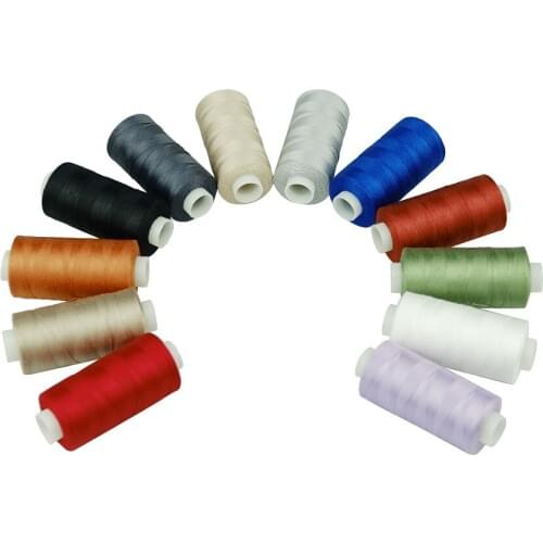 Simthread 12 Various Different Colors 100% Mercerized Cotton Sewing Thread Kit 50S/3 (503) for Quilting Sewing- 550 Yards Each