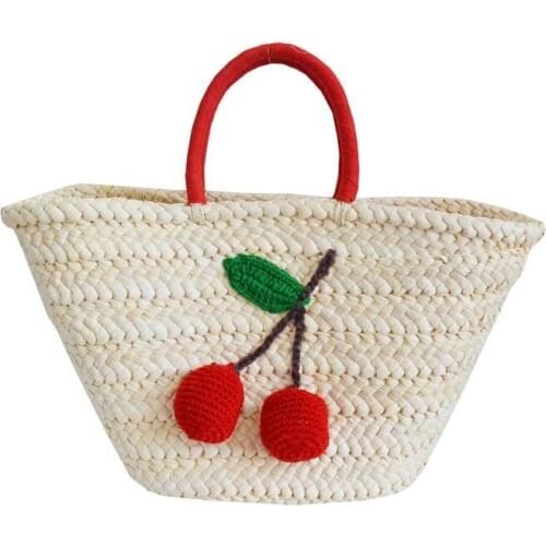 50x26CM The New Printing And Dyeing Wool Straw Straw Women Summer Vacation Vacation Smile Corn Bag A2834