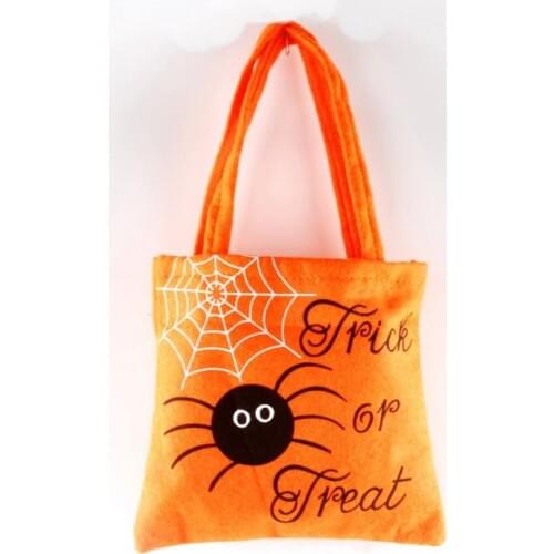 Felt Trick or Treat Bag Halloween Pumpkin Spider Reusable Candy Carry Tote Easter children party favors handbag black orange hot