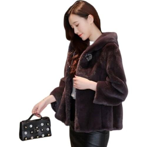 SZOLWY Fur Coats With A Hood