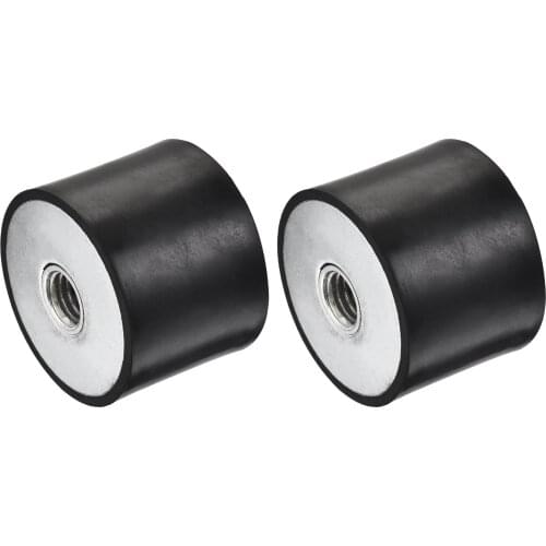 Uxcell M10 Rubber Mounts, 2pcs Female/Female Shock Absorber, D40mmxH30mm