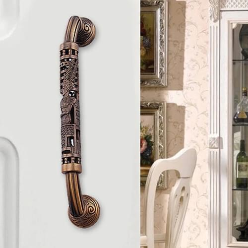 Vintage Antique Copper Cabinet Handles Pull Hollow Out Birdcage Handles Drawer Knobs Wardrobe Door Pullers Furniture Handle Knob