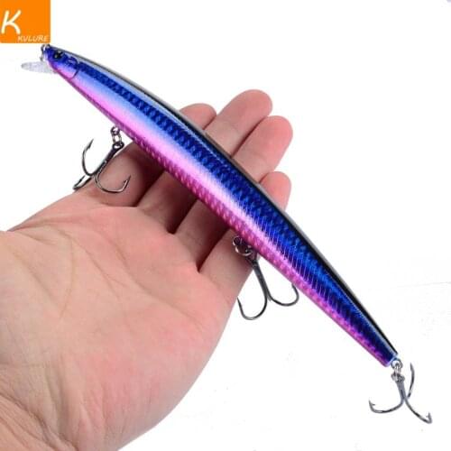 New Best selling 1pcs 18cm 24g big long fish Minnow sea fishing lure bait 3D eyes Strong hooks lures for sea fishing