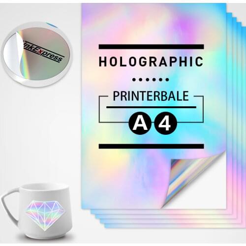 10 Sheets A4 Printable Vinyl Sticker Paper Matte Self-Adhesive Copy Paper Waterproof for Inkjet Printer DIY Decals Gift Crafts