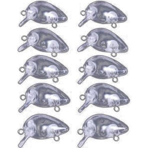 10Pcs 1.2G 3cm Blank Lures Transparent Unpainted Crankbait Lures Bodies Fishing Wobbler Hard Fish Artificial Wobbler